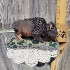 Vintage World Wildlife Fund Buffalo or Bison, Resin Figurine